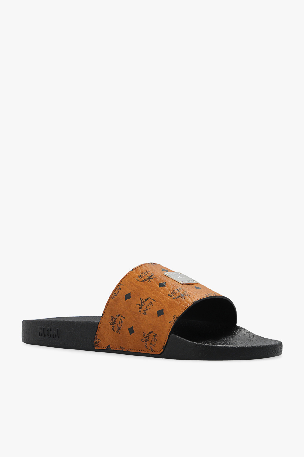 Black mcm discount slides women's